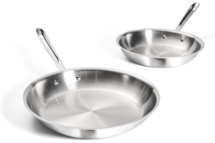 All-Clad D3 3-Ply Stainless Steel Fry Pan Set 2 Piece - Nonstick vs. Stainless Steel Cookware