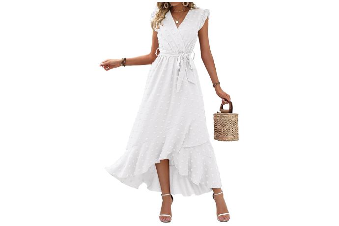 BTFBM Women V Neck Summer Dress - Best Wedding Guest Dresses
