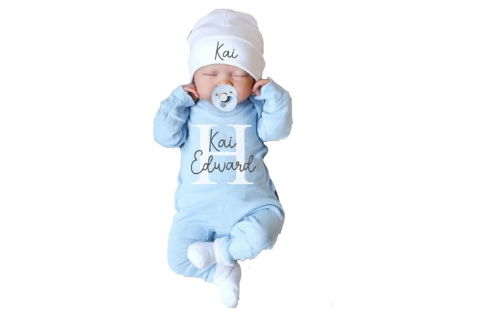 Custom Name Blankets and Onesies - baby’s first Christmas gift ideas