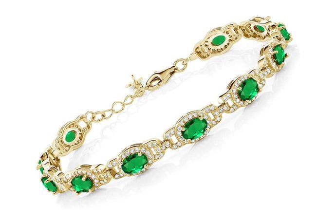 Gem Stone King 18K Yellow Gold Plated Silver Oval