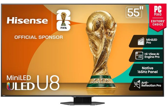 Hisense Class U8 Mini-LED ULED 4K - Best 4K Smart TVs for Streaming