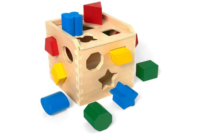 Melissa & Doug Wooden Shape Sorting Cube