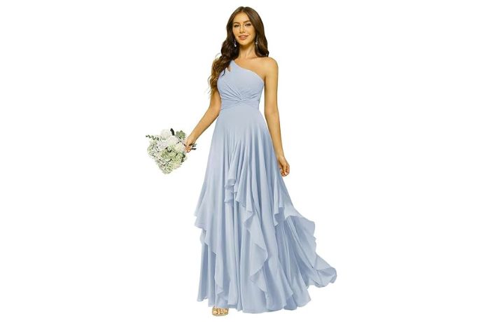Misstree One Shoulder Sleeveless Bridesmaid Dress for Women