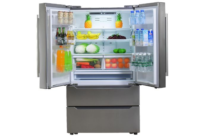 Techomey French Door Refrigerator, 4-Door, Fingerprint Resistant