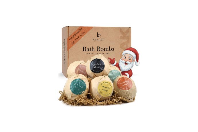 Bath Bombs Gift Set, USA Made with Organic & Natural Ingredients - 20 Best Self-Care Gift Sets for Relaxation
