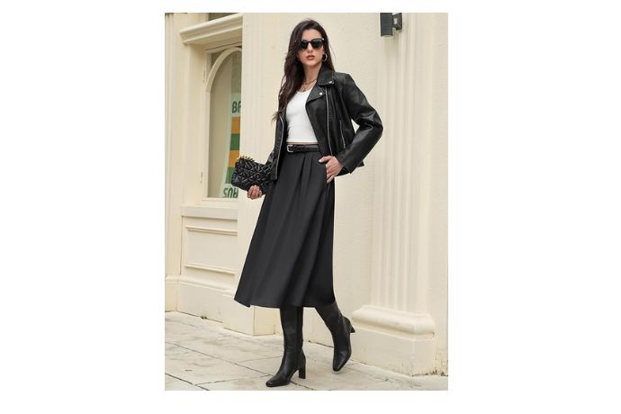 Casly Lamiit Women's High Waisted Midi Skirts