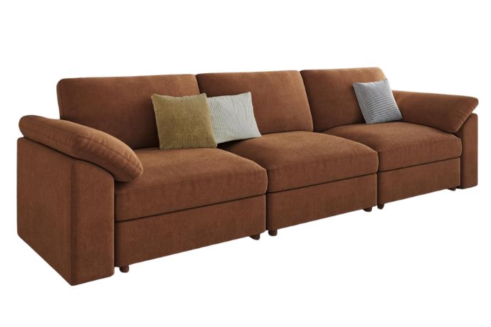 EASE MOOSE Brown Sectional Modular Sofa – A Spacious, Sustainable, and Stylish Cloud Couch for Compact Modern Living