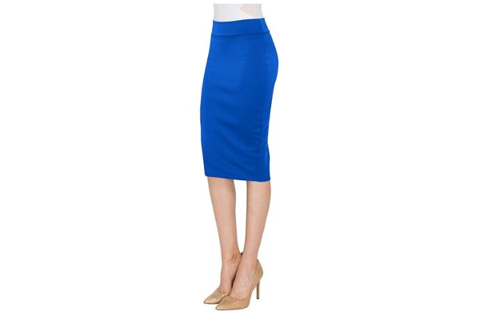 Made By Johnny Women's Premium Scuba Stretch High Waist Pencil Skirt